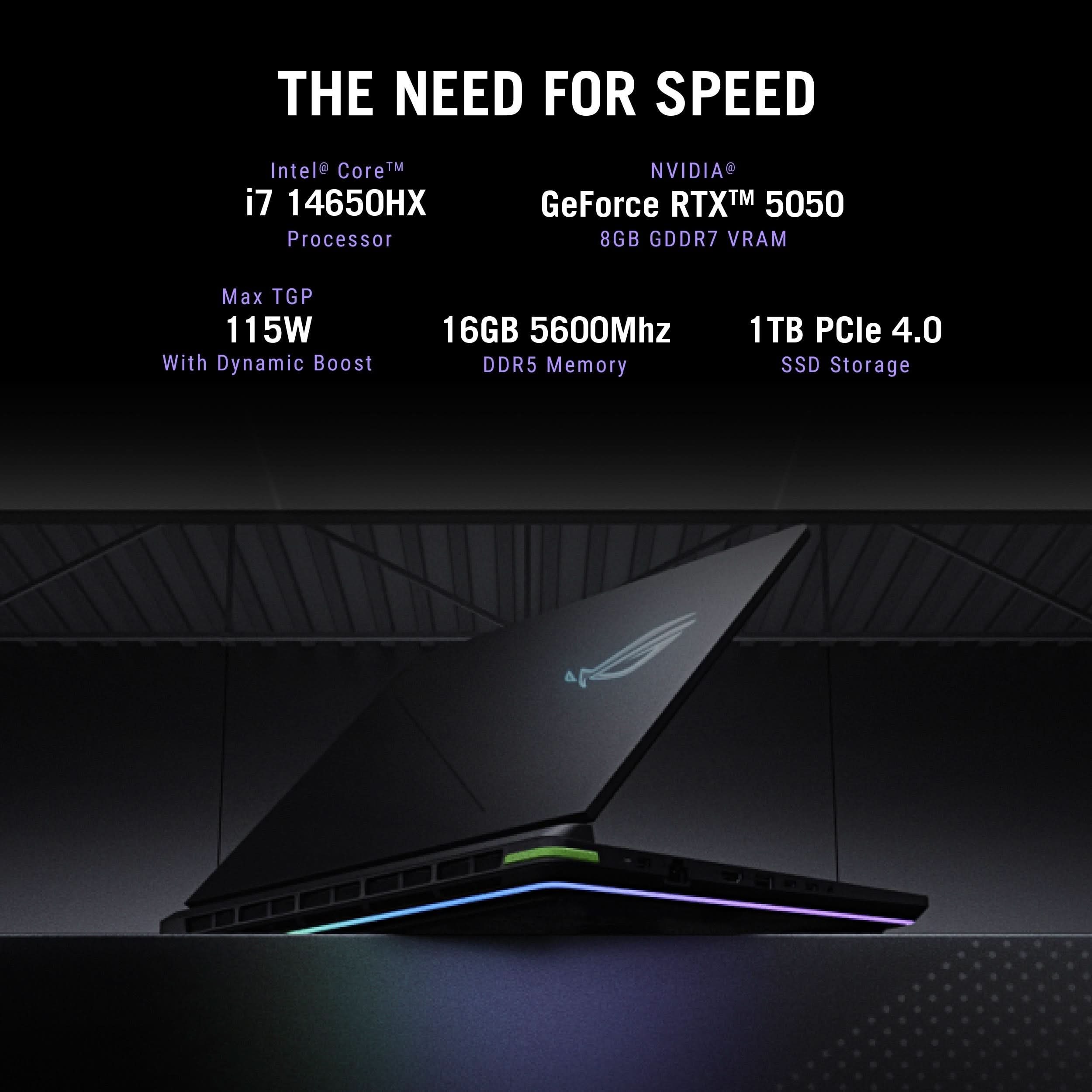 ASUS ROG STRIX G16 G615JHR-S5005WS [CI7-14650HX/16GB/1TB SSD/WIN11 HOME+MS24/16.0"/8GB-RTX5050 GRAPHICS/1 YEAR(S)/GREY]