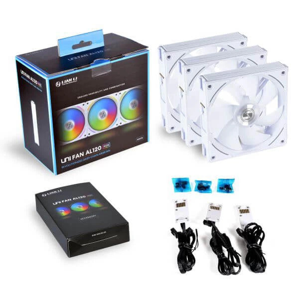 LIAN LI UNI Fan AL120 120mm ARGB Cabinet Fan (White) (Triple Pack)
