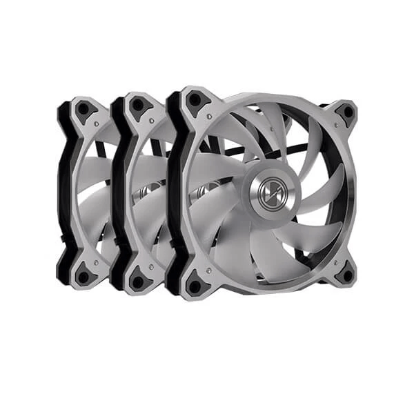 LIAN LI Bora Digital 120mm ARGB Cabinet Fan (Silver) ( Triple Pack )