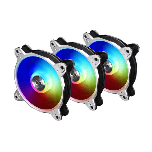 LIAN LI Bora Digital 120mm ARGB Cabinet Fan (Silver) (Triple Pack)