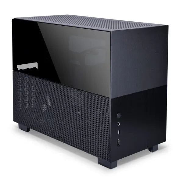 LIAN LI Q58X4 ITX Mini Tower Cabinet With PCIe 4.0 Riser Cable (Black)