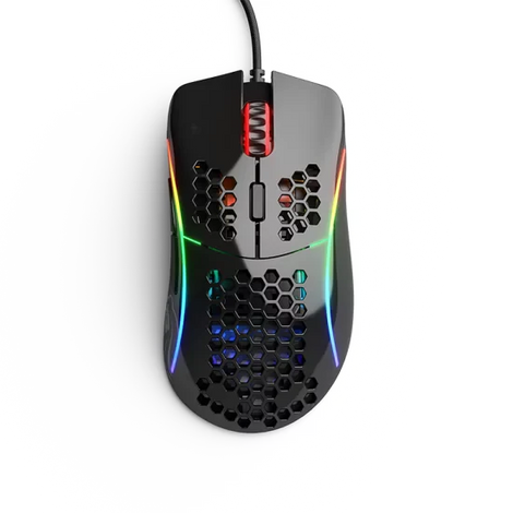 GLORIOUS Model D Wired Ergonomic Gaming Mouse ( GLO-MS-DW-MB ) ( 12000DPI / 6 Macro Buttons ) ( Glossy Black )