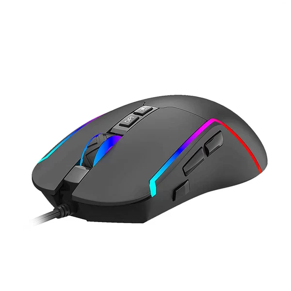 ANT ESPORTS GM330 Wired Ambidextrous RGB Gaming Mouse ( GM330-RGB-BLACK ) ( 12800DPI / 8 Macro Buttons ) ( Black )