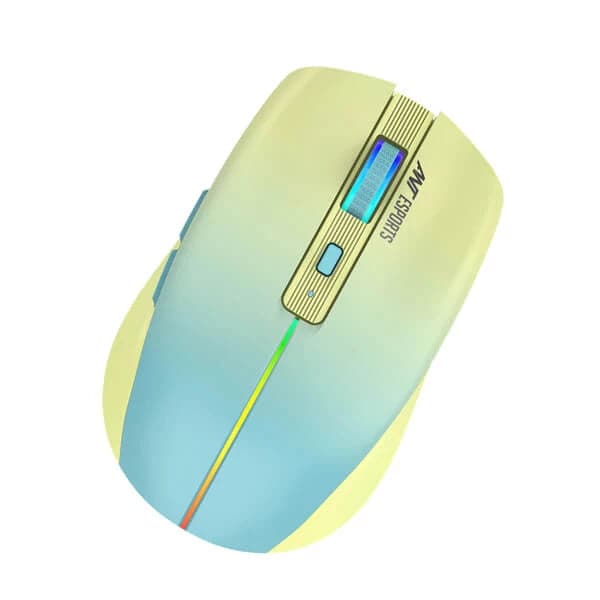 ANT ESPORTS GM400W Wireless Ambidextrous RGB Gaming Mouse ( GM400W-RGB-DULL-YELLOW ) ( 3200DPI / 6 Macro Buttons ) ( Dull Yellow )