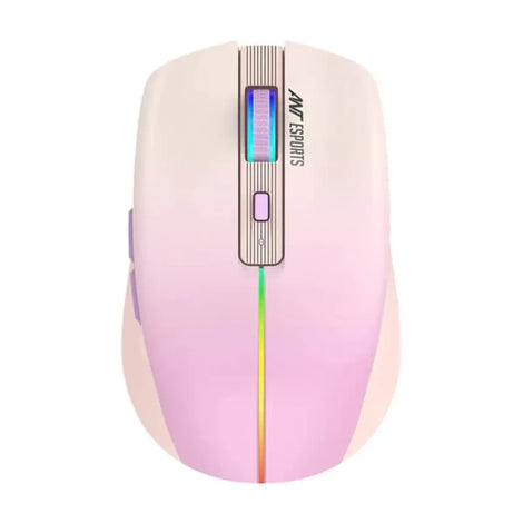 ANT ESPORTS GM400W Wireless Ambidextrous RGB Gaming Mouse ( GM400W-RGB-LIGHT-PINK ) ( 3200DPI / 6 Macro Buttons ) ( Light Pink )