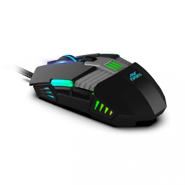 ANT ESPORTS GM90 Wired Ambidextrous RGB Gaming Mouse ( GM90 ) ( 3600DPI / 6 Macro Buttons ) ( Black )