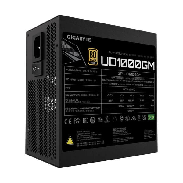 GIGABYTE UD1000GM 80+ 1000W Gold Fully Modular ATX 2.0 Power Supply