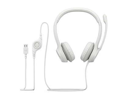 LOGITECH USB HEADSET H390 - OFF WHITE