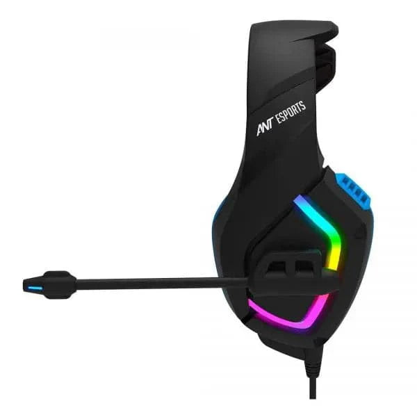 ANT ESPORTS H530 Multi-Platform Pro RGB LED Wired 3.5mm Wired Gaming Headphone ( Black / Blue ) ( PC / Playstation / Mobile / Xbox )
