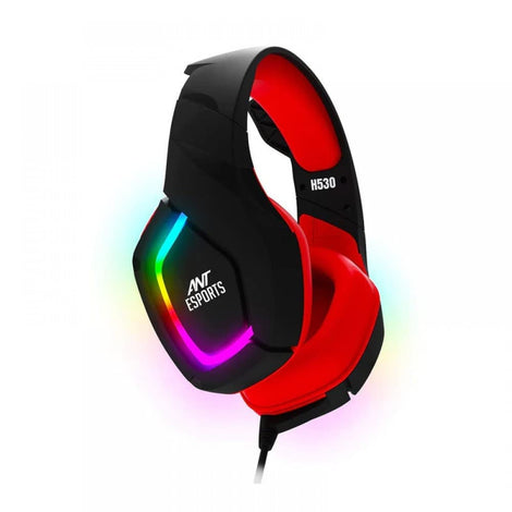 ANT ESPORTS H530 Pro LED RGB Wired Stereo Gaming Headphone ( Black / Red ) ( Pc/Mobile/MacXbox/PS5/PS4 )
