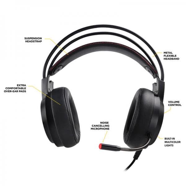 ANT ESPORTS H707 HD RGB 7.1 Virtual Surround 3.5mm Wired Gaming Headphone ( Black ) ( PC / Playstation / Mobile / Xbox )