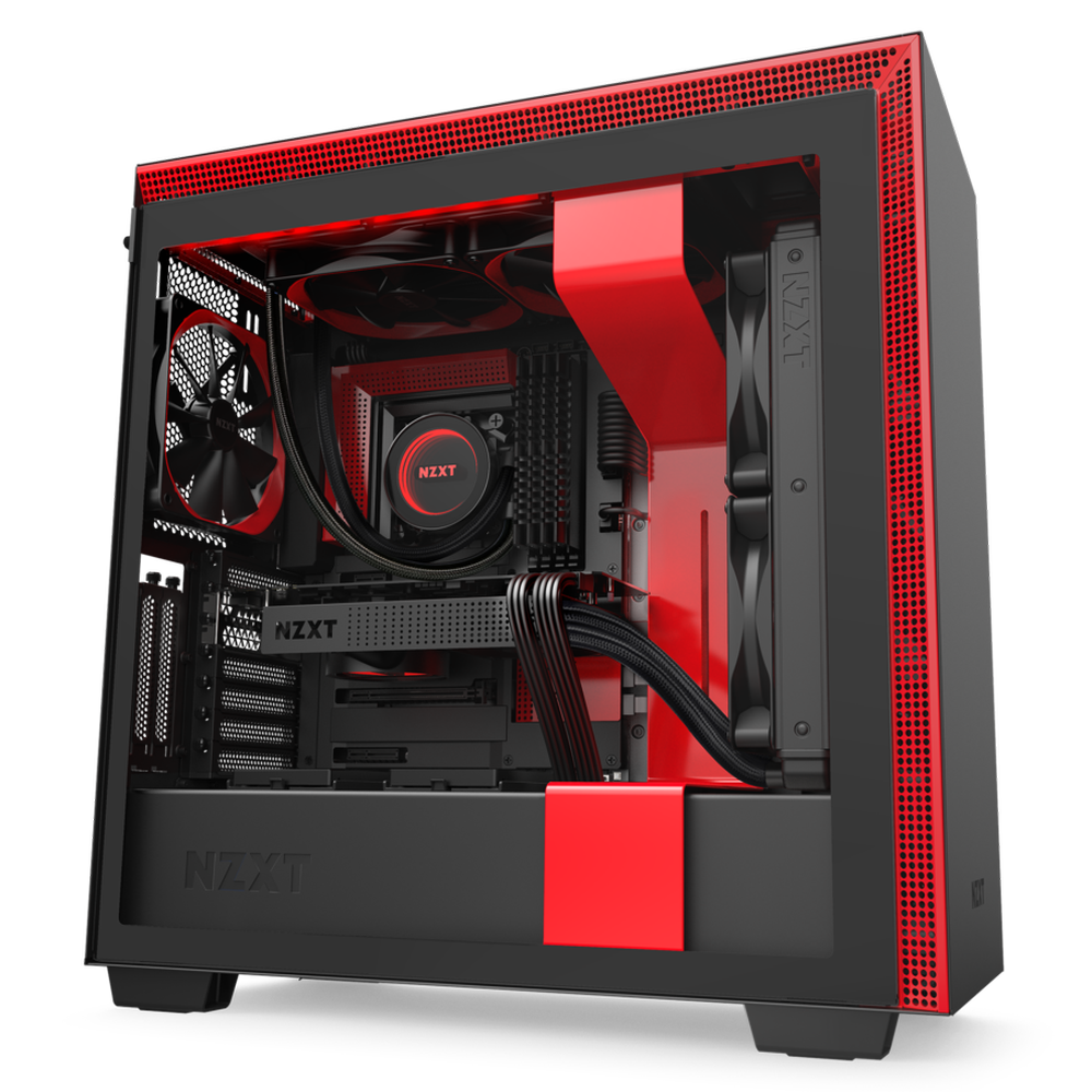 NZXT H710i ATX Mid Tower Cabinet With Tempered Glass And ARGB LED Strip (Black/Red)