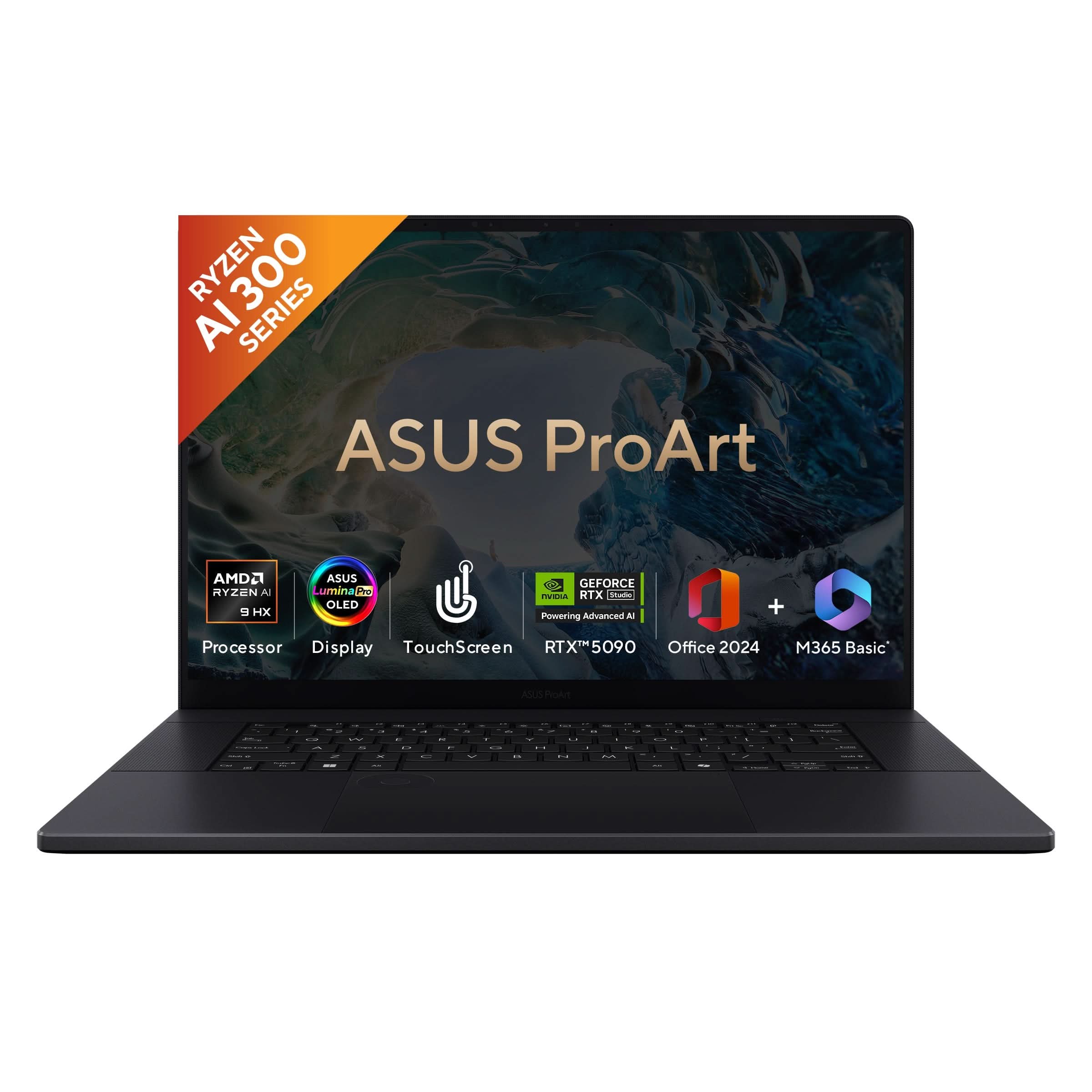 ASUS ProArt P16 OLED, Creator Laptop, AMD Ryzen AI 9 HX 370 (64GB/2TB/RTX 5090/40.64 cms (16) 4K Touch/Windows 11 Home/Office Home 2024 + M365 Basic (1 Year Validity) H7606WX-SE028WS