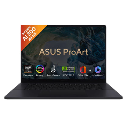 ASUS ProArt P16 OLED, Creator Laptop, AMD Ryzen AI 9 HX 370 (64GB/2TB/RTX 5090/40.64 cms (16) 4K Touch/Windows 11 Home/Office Home 2024 + M365 Basic (1 Year Validity) H7606WX-SE028WS