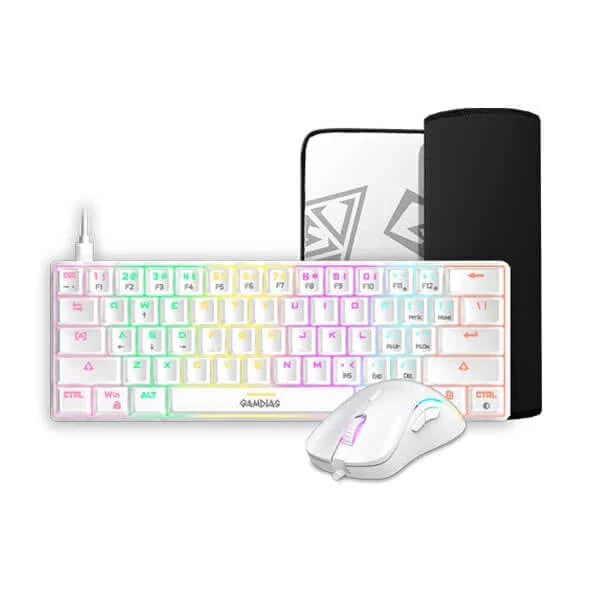 GAMDIAS Hermes E4 Wired Gaming Keyboard And Mouse Combo ( White )