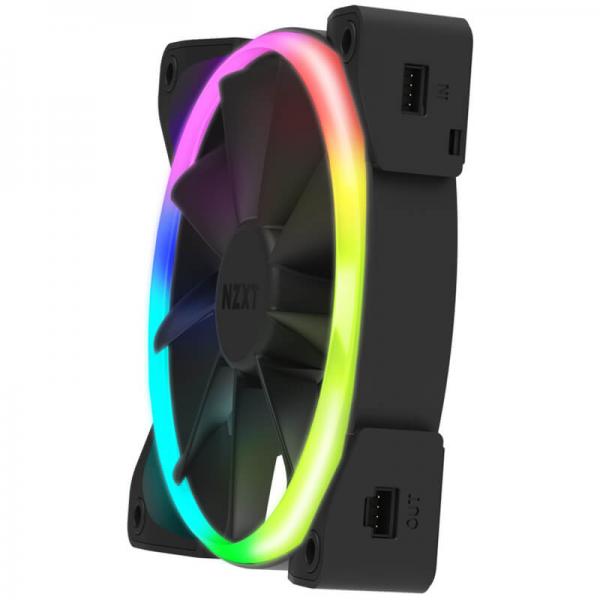 NZXT Aer RGB 2 Starter Kit 140mm HUE 2 Contoller Cabinet Fan (Black) (Twin Pack)