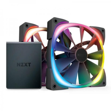 NZXT Aer RGB 2 Starter Kit 140mm HUE 2 Contoller Cabinet Fan (Black) (Twin Pack)