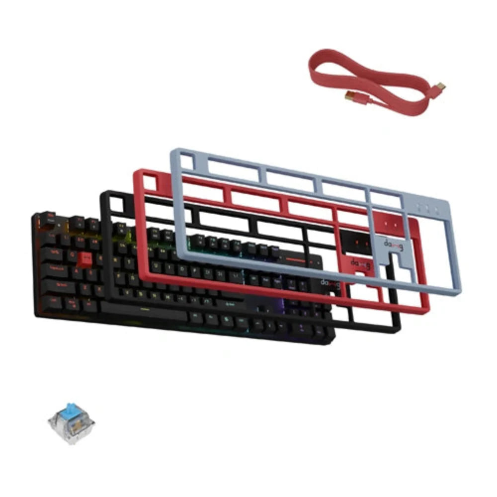 DAWG Highkey 685 Full Size RGB Wired Mechanical Gaming Keyboard ( Black ) ( Blue Glacier Switch )