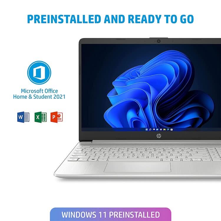 HP 15S-FQ5009TU [CI5-1235U 12TH GEN/8GB DDR4/512GB SSD/NO DVD/WIN11 HOME+MSO/15.6 INCH/INTEGRATED GRAPHICS/1 YEAR/SILVER]