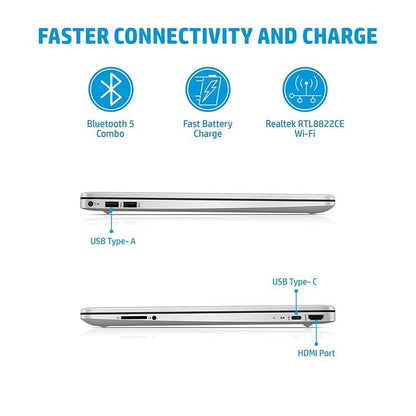 HP 15S-FQ5009TU [CI5-1235U 12TH GEN/8GB DDR4/512GB SSD/NO DVD/WIN11 HOME+MSO/15.6 INCH/INTEGRATED GRAPHICS/1 YEAR/SILVER]