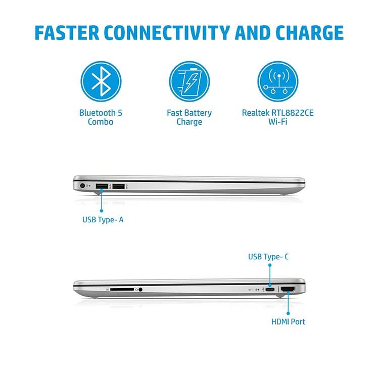 HP 15S-FQ5009TU [CI5-1235U 12TH GEN/8GB DDR4/512GB SSD/NO DVD/WIN11 HOME+MSO/15.6 INCH/INTEGRATED GRAPHICS/1 YEAR/SILVER]