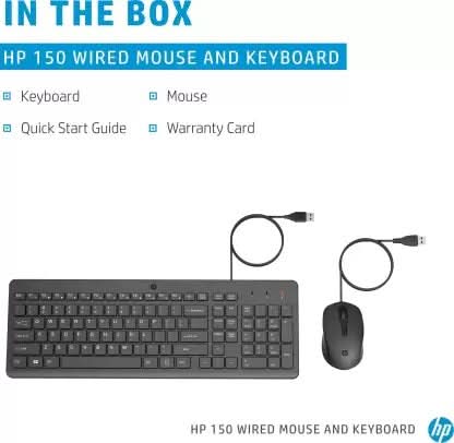 HP 150 USB WIRED KEYBOARD AND MOUSE COMBO