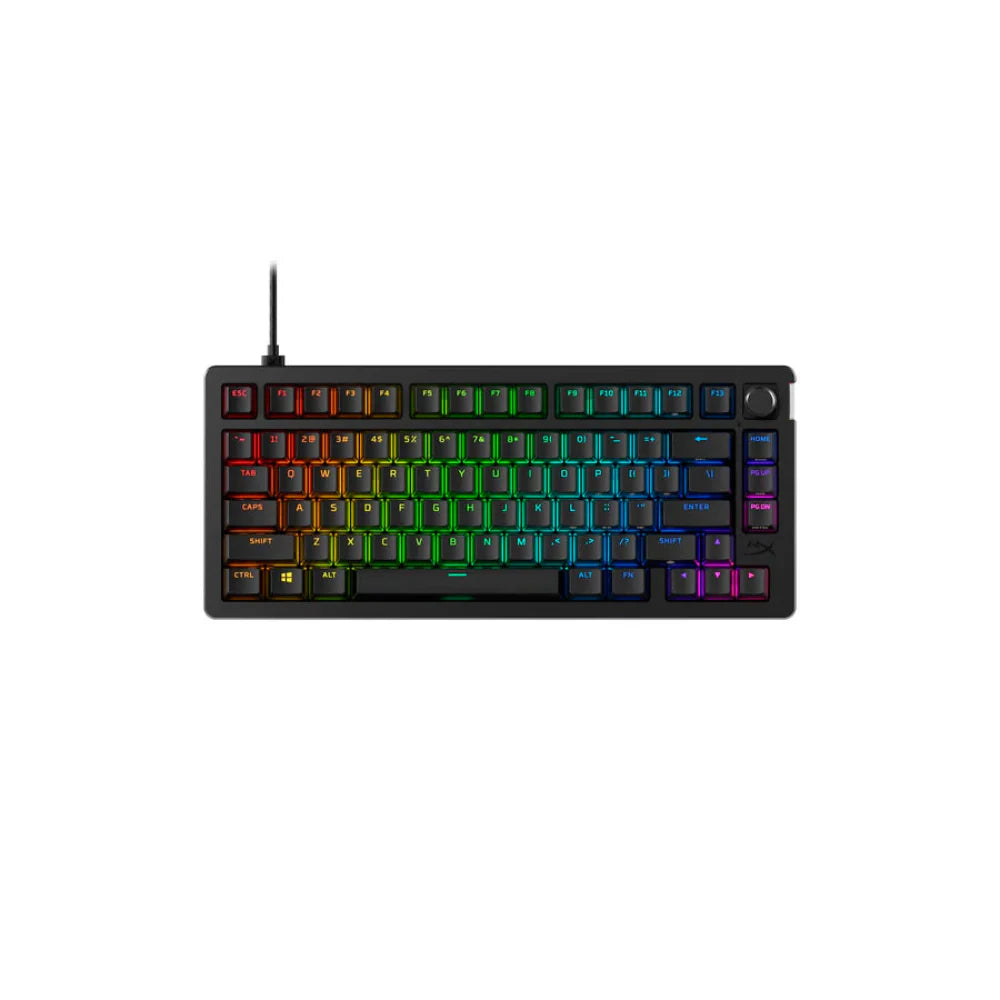 HYPERX Alloy Rise 75% RGB Wired Mechanical Gaming Keyboard ( Black ) ( Linear Red ) ( 7G7A4AA#ABU )