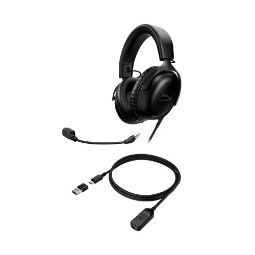 HYPERX Cloud 3 Wired 3.5mm / USB Type-C / USB Type-A Gaming Headphones ( Black ) [ HyperX Cloud III]