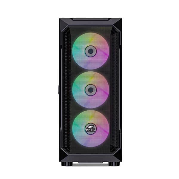 ANT ESPORTS ICE 410TG Mesh ARGB EATX Mid Tower Cabinet (Black)