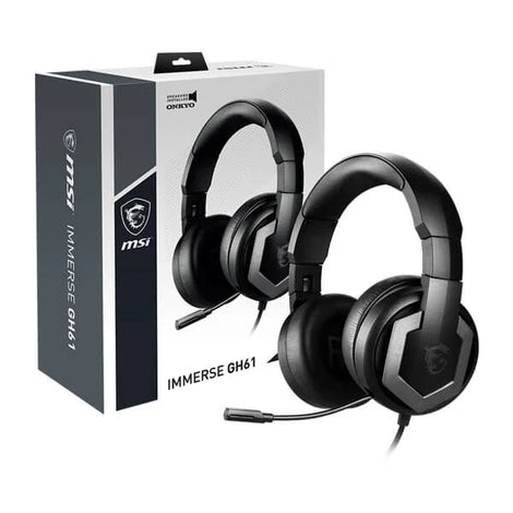 MSI Immerse GH61 Wired 3.1mm Stereo Gaming Headphone ( Black ) ( PC / Xbox / Mobile / Mac )
