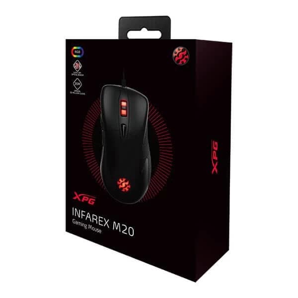 ADATA XPG Infarex M20 Wired Ergonomic RGB Gaming Mouse ( INFAREX-M20-RGB ) (5000/ 6 Macro Buttons) ( Black )