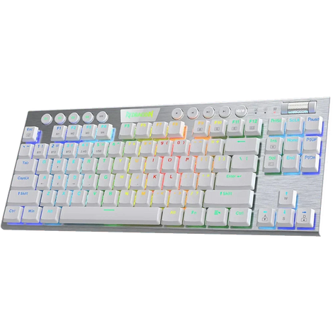 REDRAGON K621 Horus Tenkeyless Low Profile Mechanical Switch Wireless + Bluetooth Gaming Keyboard ( White )