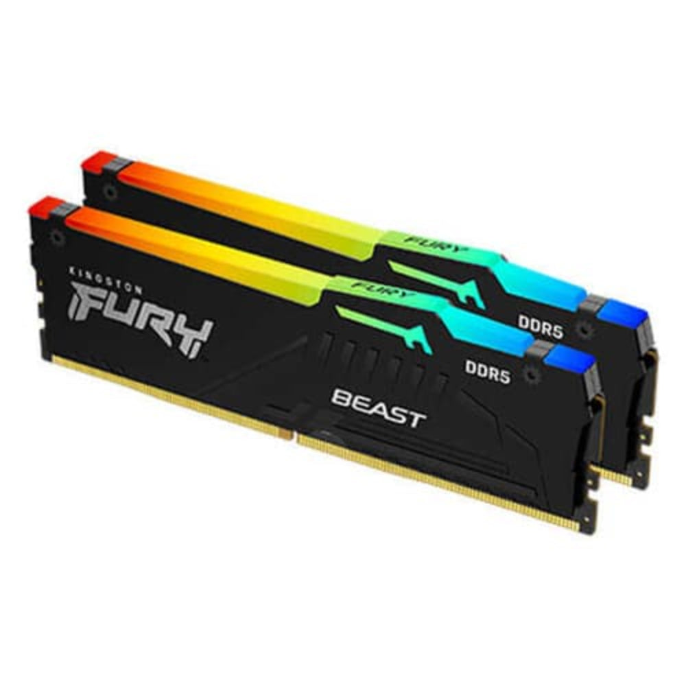 KINGSTON Fury Beast RGB 32GB ( 16GB x 2 ) 6000MHz DDR5 RAM ( Black ) ( CL30 )