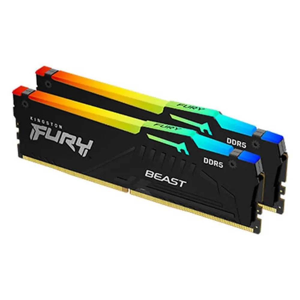 KINGSTON Fury Beast RGB XMP 64GB ( 32GBx2 ) DDR5 6000MHz RAM (Black) ( CL40 )