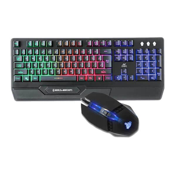 ANT ESPORTS KM500W Full Size RGB Membrane Gaming Keyboard and Mouse Combo (Black) (Membrane Keyboard) ( KM500W)