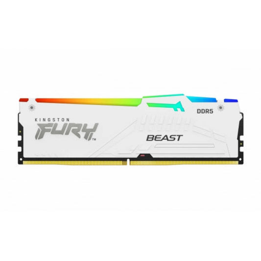 KINGSTON Fury Beast RGB 32GB ( 32GB x 1 ) 6000MHz DDR5 RAM ( White ) ( CL30 )