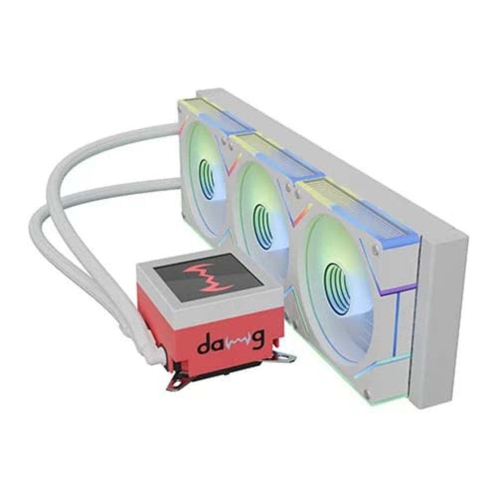 DAWG L360 ARGB 360mm CPU Liquid Cooler ( With LCD Display ) ( White ) - Mehta Brothers Shop