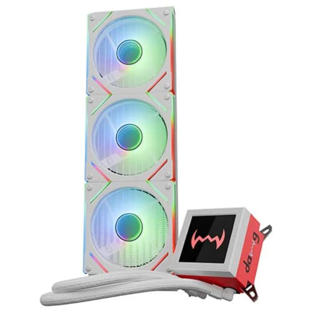 DAWG L360 ARGB 360mm CPU Liquid Cooler ( With LCD Display ) ( White ) - Mehta Brothers Shop