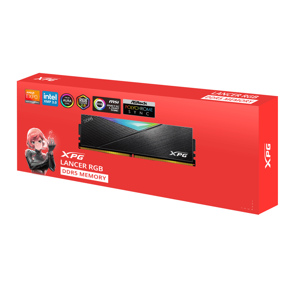 ADATA XPG Lancer RGB 16GB ( 16GB x 1 ) 6000MHz DDR5 RAM ( Black ) ( CL48 )