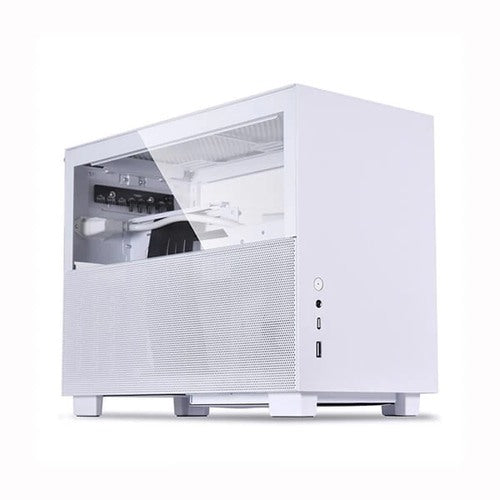 LIAN LI Q58W3 ITX Mini Tower Cabinet With PCIe 3.0 Riser Cable (White)