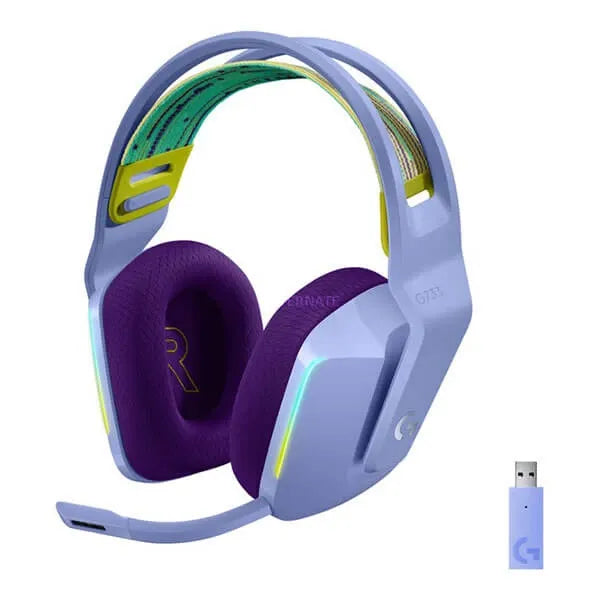 LOGITECH G733 Lightspeed Wireless + USB RGB 7.1 Surround Gaming Headphone ( Lilac) ( PS4 / Mac OS )