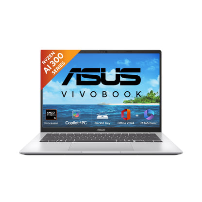 ASUS VIVOBOOK 14 M1407KA-LY131WS [AI R5-330/16GB/512GB SSD/WIN11 HOME+MS24/14.0"/INTEGRATED GRAPHICS/1 YEAR(S)/SILVER]