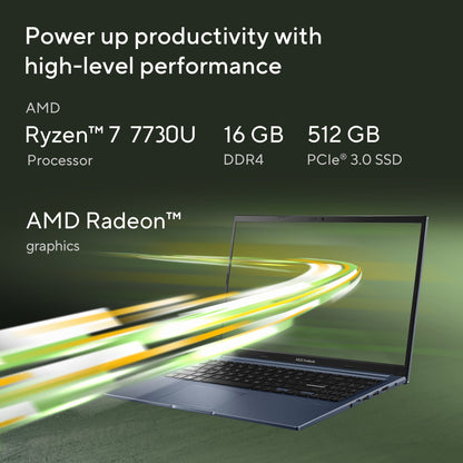 ASUS VIVOBOOK 15 M1502YA-BQ989WS [R7-7730U/16GB/512GB SSD/WIN11 HOME+MS24/15.6"/INTEGRATED GRAPHICS/1 YEAR(S)/BLUE]