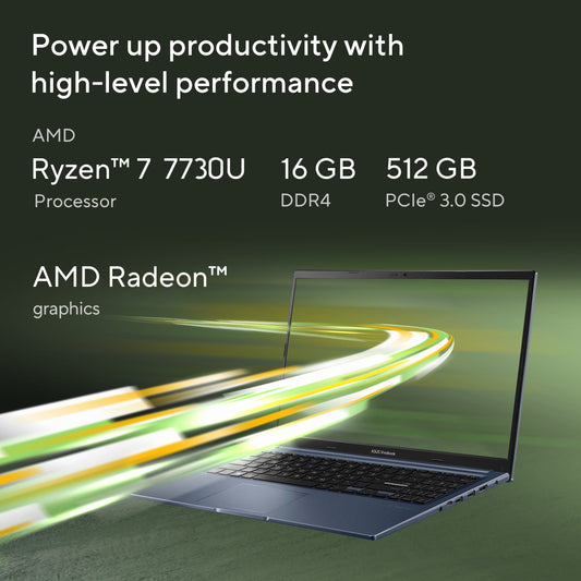 ASUS VIVOBOOK 15 M1502YA-BQ989WS [R7-7730U/16GB/512GB SSD/WIN11 HOME+MS24/15.6"/INTEGRATED GRAPHICS/1 YEAR(S)/BLUE]