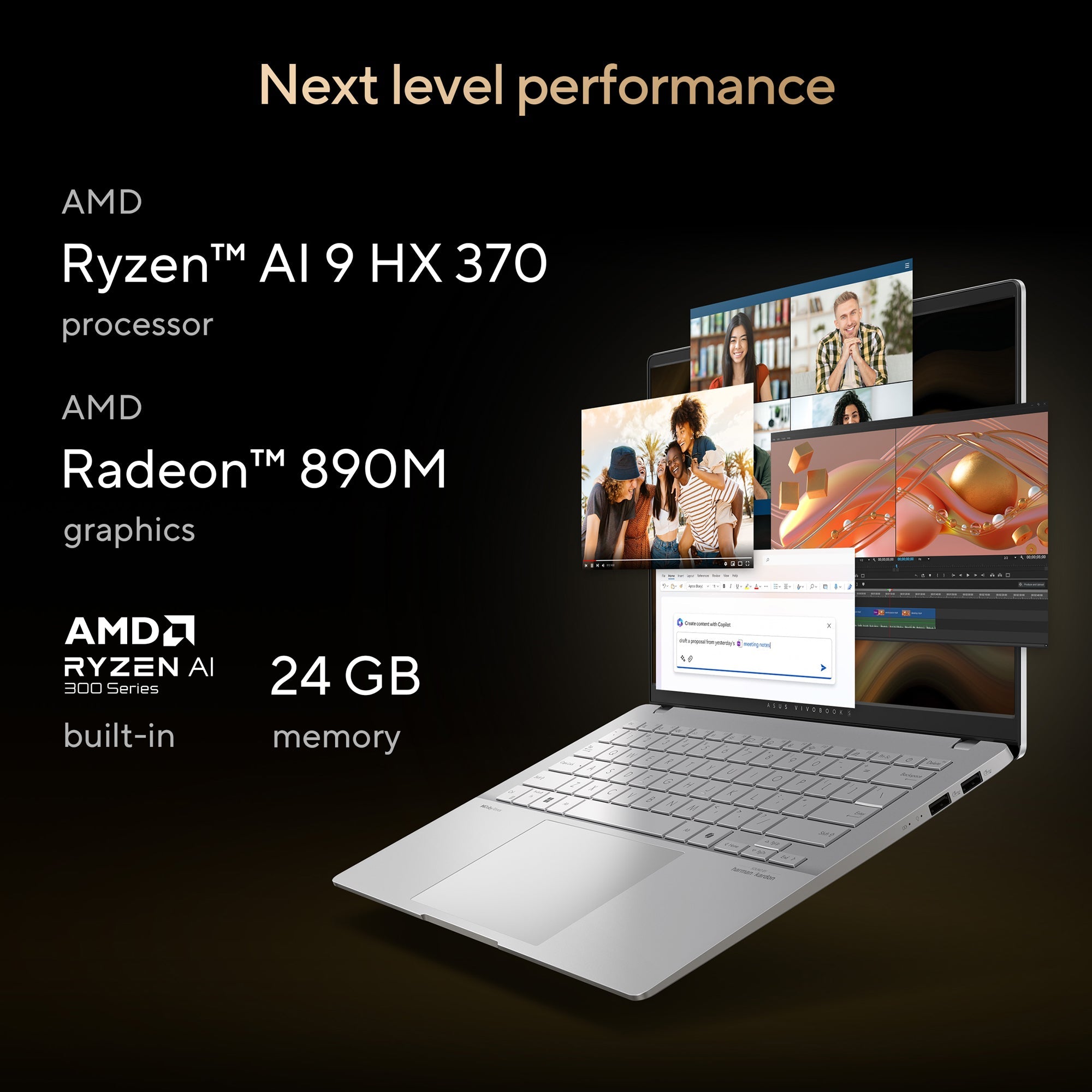 ASUS VIVOBOOK S14 OLED M5406WA-PP962WS [R9-HX370 RYZEN/24GB/512GB SSD/WIN11 HOME+MSO/14.0 INCH/INTEGRATED GRAPHICS /1 YEAR(S)/SILVER]