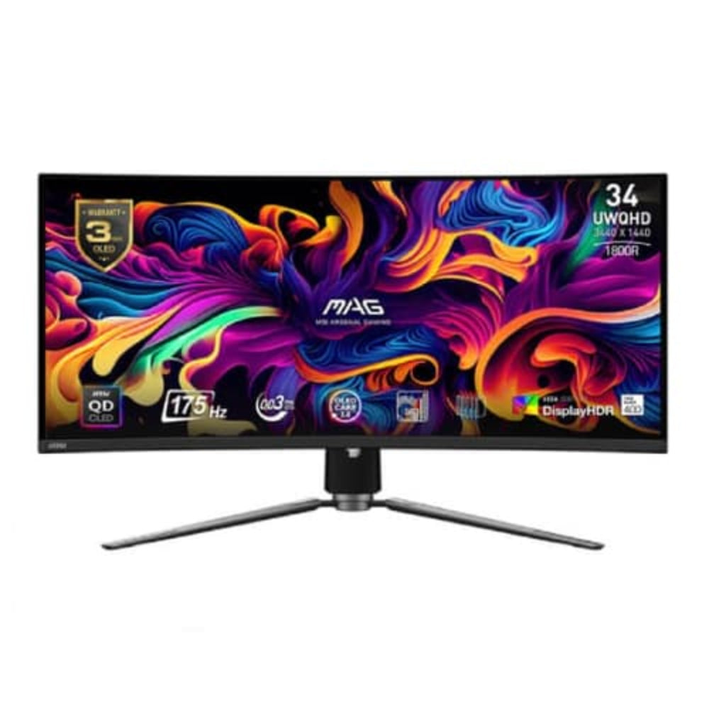 MSI MAG 341CQP-QD 34 Inch 2K QHD 175Hz OLED Panel 139% SRGB 0.03MS AMD Freesync Gaming Monitor