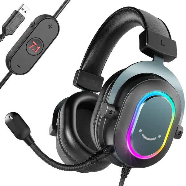 FIFINE H6 Wired 7.1 Surround Gaming Surround Gaming Headphone With Mic ( Black ) ( PC/PS4/PS5 )