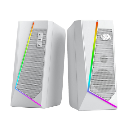 REDRAGON ANVIL GS520 - RGB 2.0 CHANNEL GAMING WIRED DESKTOP SPEAKERS (WHITE)