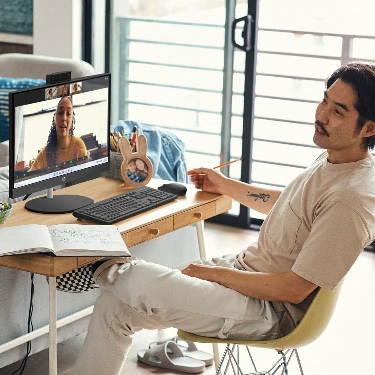 HP AIO 24 13th Gen Intel Core i3-1315U, 8GB, 512GB SSD, Intel UMA Graphics, 24 Inch FHD, Win 11 Home, MS Office 2024, Black, CR0903IN