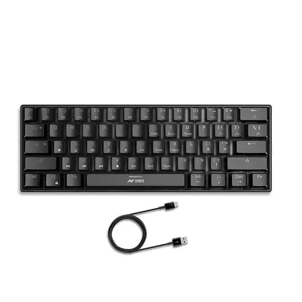ANT ESPORTS MK1300 Mini 60% RGB Mechanical Wired Gaming Keyboard (Black) (Blue Switch) (Clicky Switch) (MK1300)